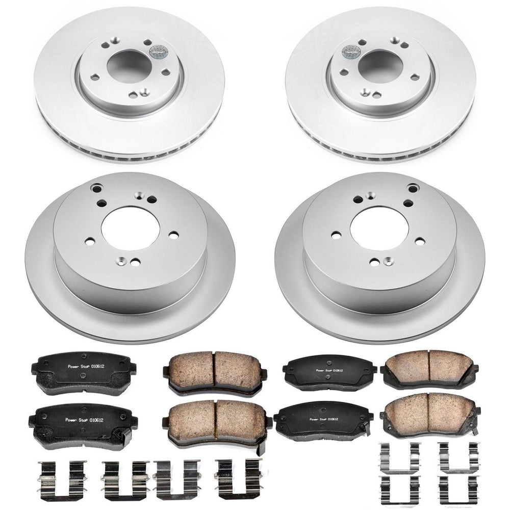 Power Stop 12-16 Kia Sportage Front & Rear Z17 Evolution Geomet Coated Brake Kit