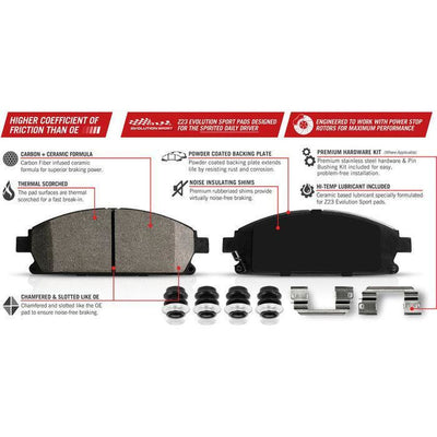 Power Stop 01-02 Chrysler Sebring Front Z23 Evolution Sport Brake Kit w/Calipers