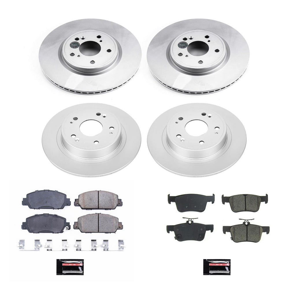 Power Stop 18-19 Honda Accord Front & Rear Z17 Evolution Geomet Coated Brake Kit