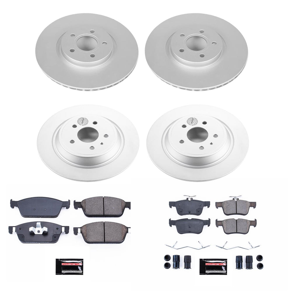 Power Stop 17-19 Lincoln MKC Front & Rear Z23 Evolution Sport Coated Brake Kit
