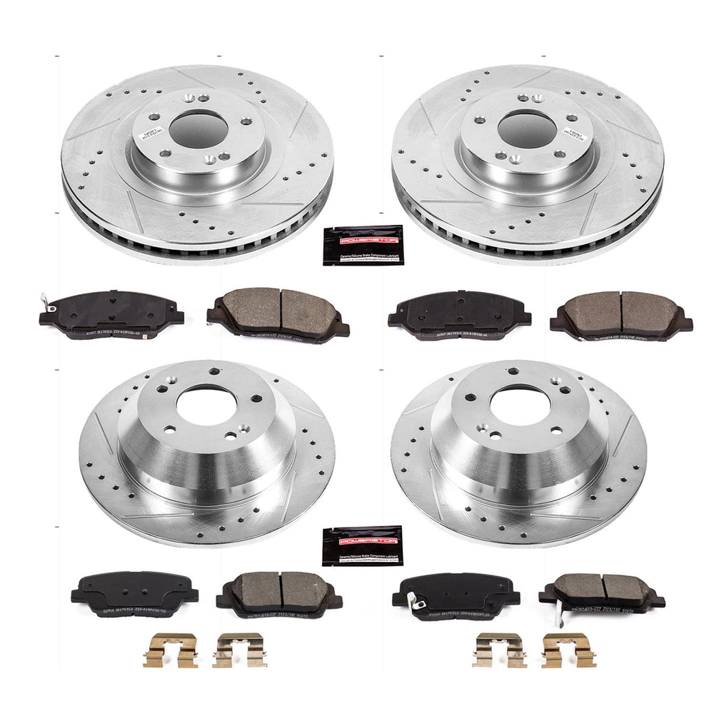 Power Stop 17-18 Hyundai Santa Fe Front & Rear Z23 Evolution Sport Brake Kit