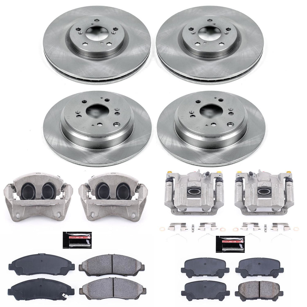 Power Stop 09-11 Honda Pilot Autospecialty Kit w/ Calipers - Front and Rear