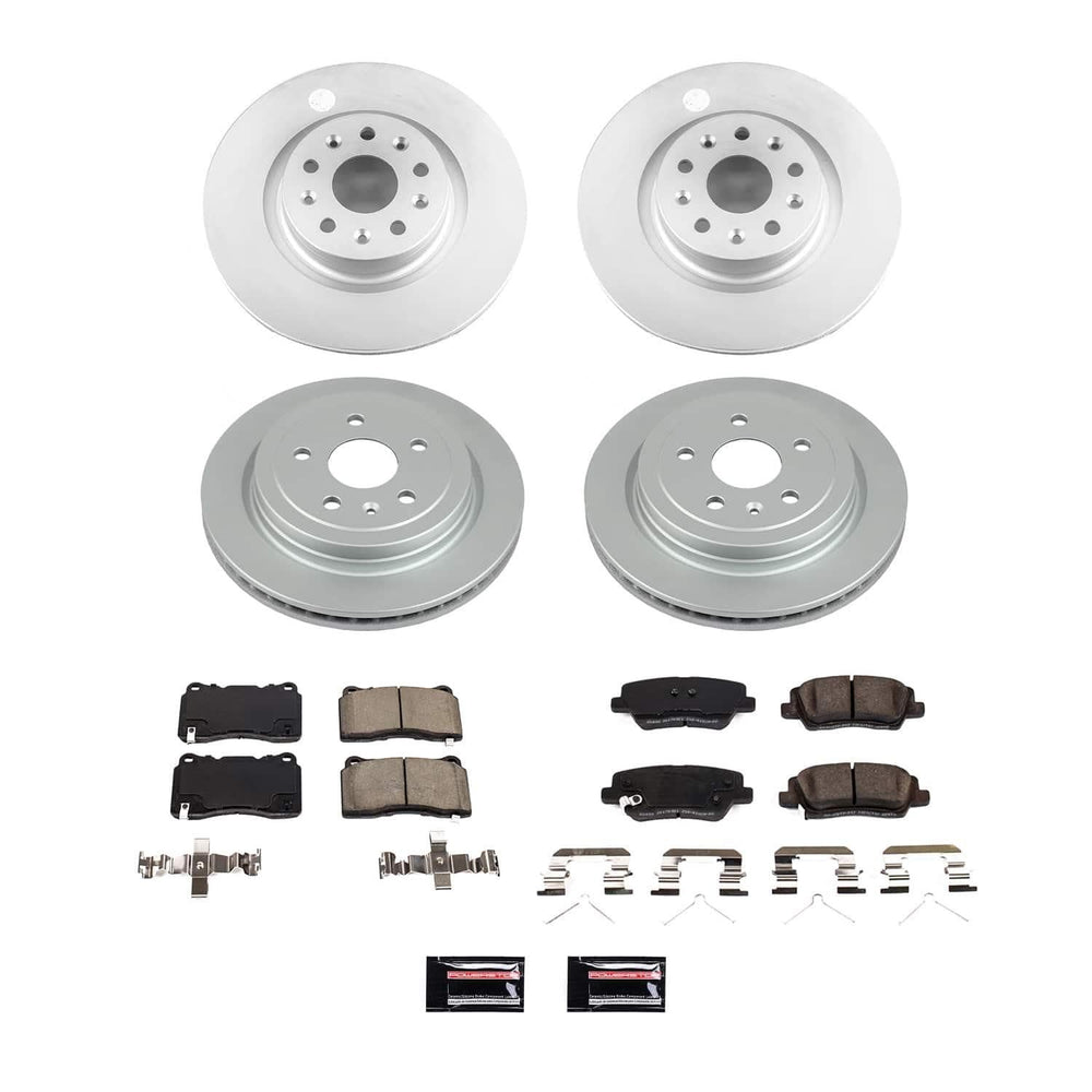 Power Stop 2019 Cadillac CTS Front and Rear Z17 Coated Brake Kit