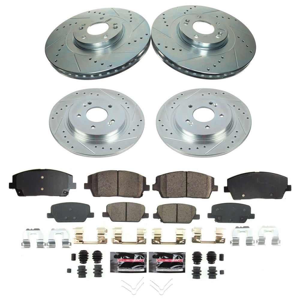 Power Stop 20-22 Kia Telluride Front and Rear Z23 Evolution Brake Kit