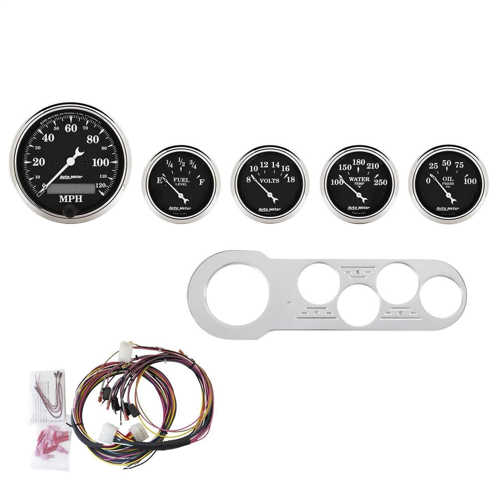 ~(7.3 lbs. 18X11X7)~ GAUGE KIT 5 PC CHEVY CAR 53-54 MPH/FUEL/OILP/WTMP/BAT OTB