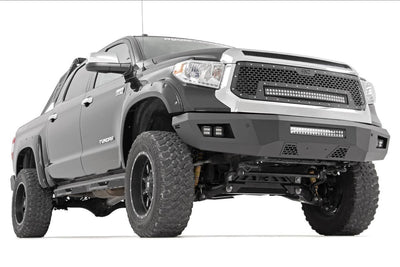 1x 70223 1x 72930BD Mesh Grille 30 Dual Row LED Black White DRL Toyota Tundra (14-17)