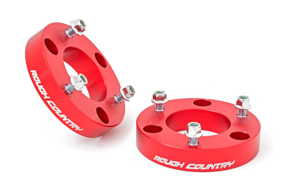 Rough Country 2 Inch Leveling Kit Red 17-20 Titan Rough Country Red 2WD 4WD Anodized869RED