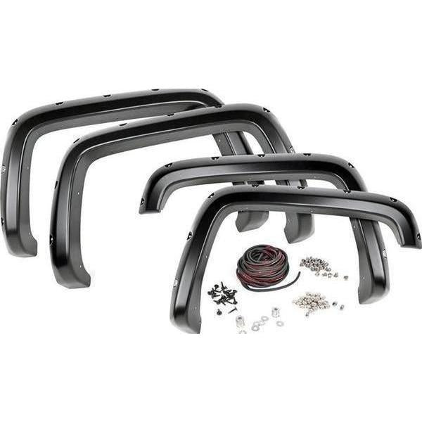 Rough Country Chevrolet Pocket Fender Flares Rivets Summit White 16-18 Silverado 1500 5 Foot 8 Inch Bed Rough Country Summit White (GAZ) 2WD 4WD FC11612GAZ