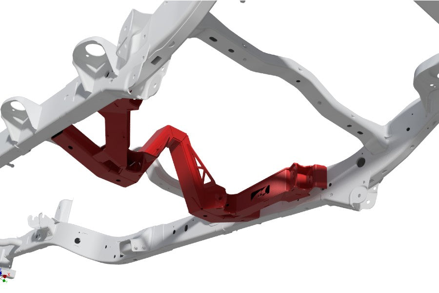 4 Link Rear Suspension Brackets With Crossmember For Jeep JKU Bare Steel Motobilt