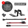 XK Glow Round XKchrome 20w LED Cube Light w/ RGB Accent Kit w/ Controller/Fog Mount- Spot Beam 2pc
