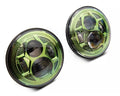 Raxiom 07-18 Jeep Wrangler JK 7-In LED Headlights Green Housing- Clear Lens