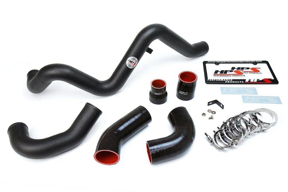 HPS Performance Black Intercooler Hot Charge Pipe and Cold Side 16-18 Ford Focus RS 2.3L Turbo