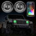 XK Glow RGB Jeep JL Headlight Kit w Mounting Brackets w Dual-Mode Dash Mount Controller (2pc 7in)