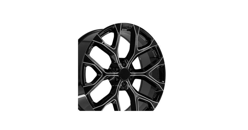 26 IN REPLICA WHEEL CV98B FITS CHEVY SILVERADO RIM 26X10 BLACK MILLED WHEEL