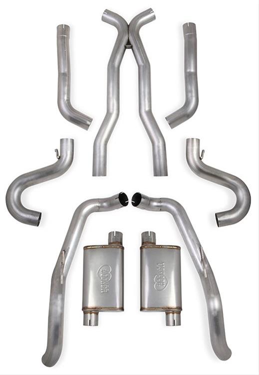 Exhaust System 1968-1972 GM A-Body 2-Door 3 Inch 304 Stainless Steel Exhaust System Excluding El Camino Aggressive To Moderate Sound Hooker BlackHeart