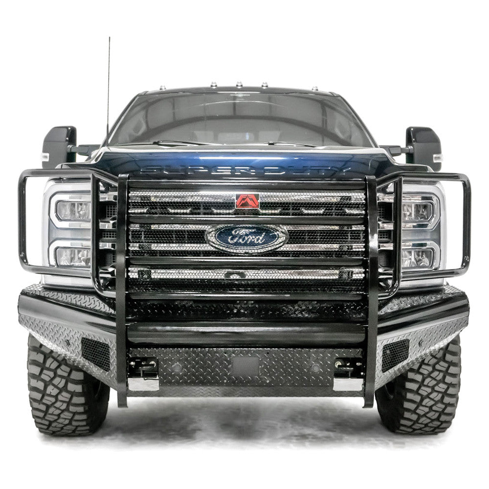 Ford Super Duty F250-F350 Black Steel Front Bumper w/ Full Grill Guard