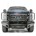 Ford Super Duty F250-F350 Black Steel Front Bumper w/ Full Grill Guard