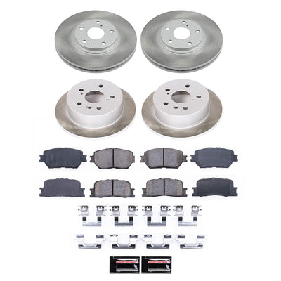 Power Stop 02-04 Toyota Camry Front and Rear Semi-Coated Rotor Kit