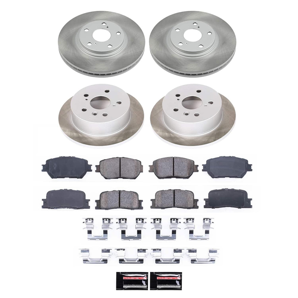 Power Stop 02-04 Toyota Camry Front and Rear Semi-Coated Rotor Kit