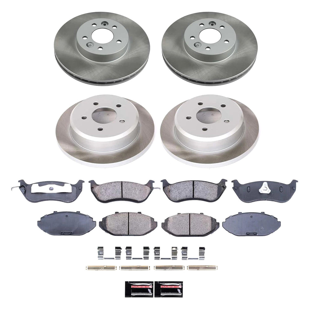 Power Stop 98-02 Ford Crown Victoria Front and Rear Semi-Coated Rotor Kit