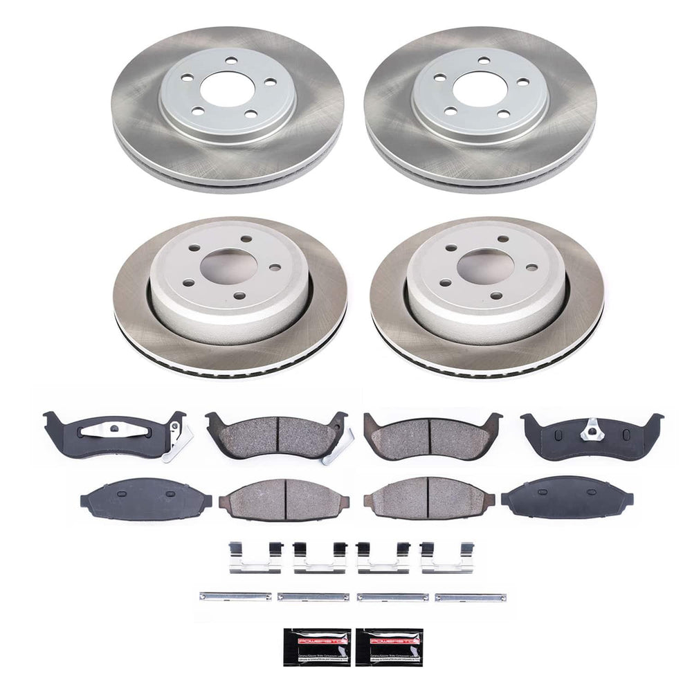 Power Stop 03-11 Ford Crown Victoria Front and Rear Semi-Coated Rotor Kit