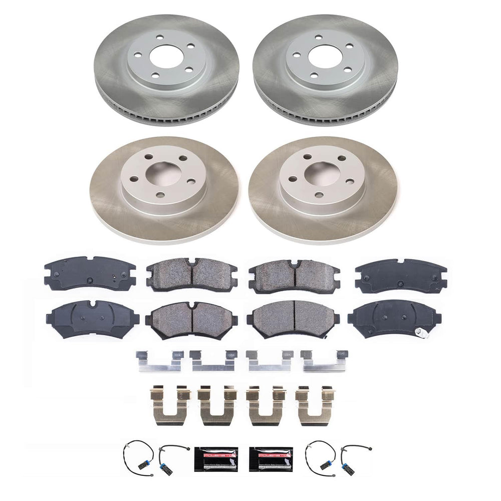 Power Stop 98-02 Cadillac Seville Front and Rear Semi-Coated Rotor Kit