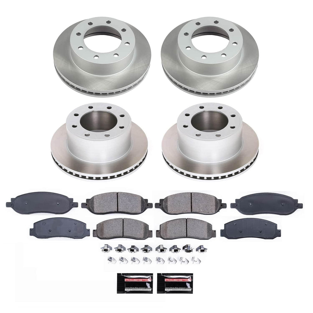 Power Stop 05-07 Ford F-250 Super Duty Front and Rear Semi-Coated Rotor Kit