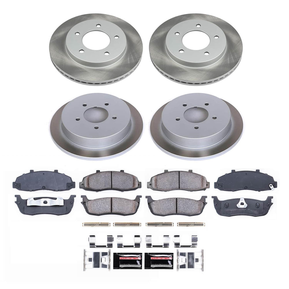 Power Stop 99-00 Ford F-150 Front and Rear Semi-Coated Rotor Kit