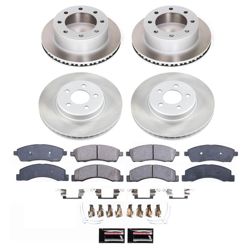 Power Stop 00-05 Ford Excursion Front and Rear Semi-Coated Rotor Kit