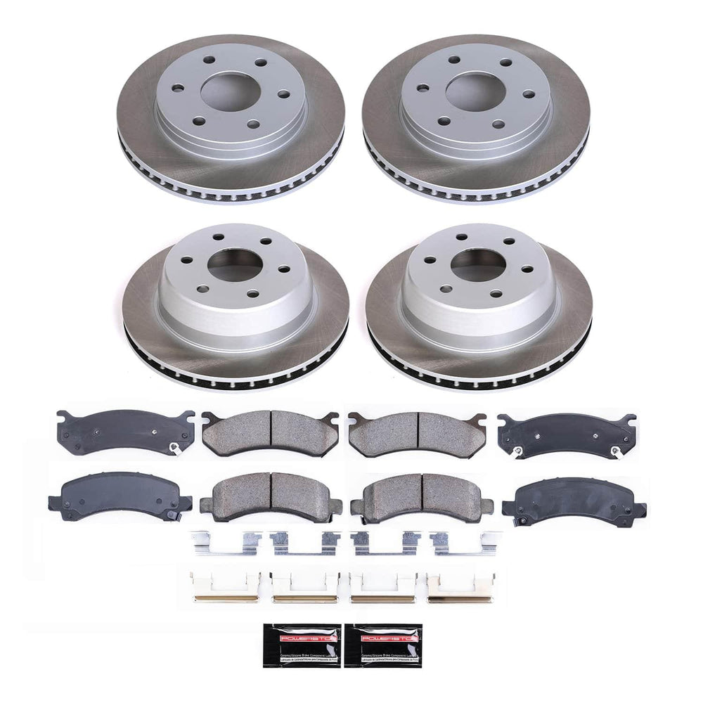 Power Stop 03-06 Cadillac Escalade Front and Rear Semi-Coated Rotor Kit