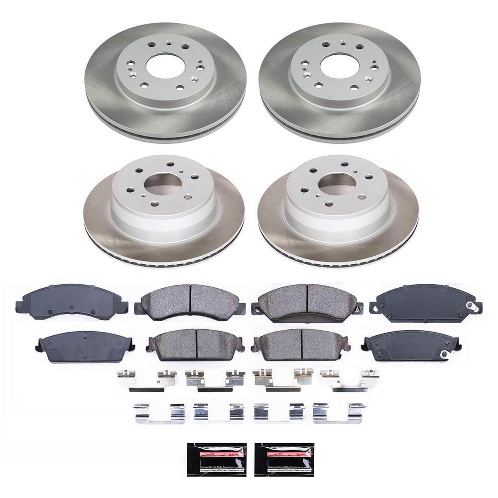 Power Stop 07-08 Cadillac Escalade Front and Rear Semi-Coated Rotor Kit