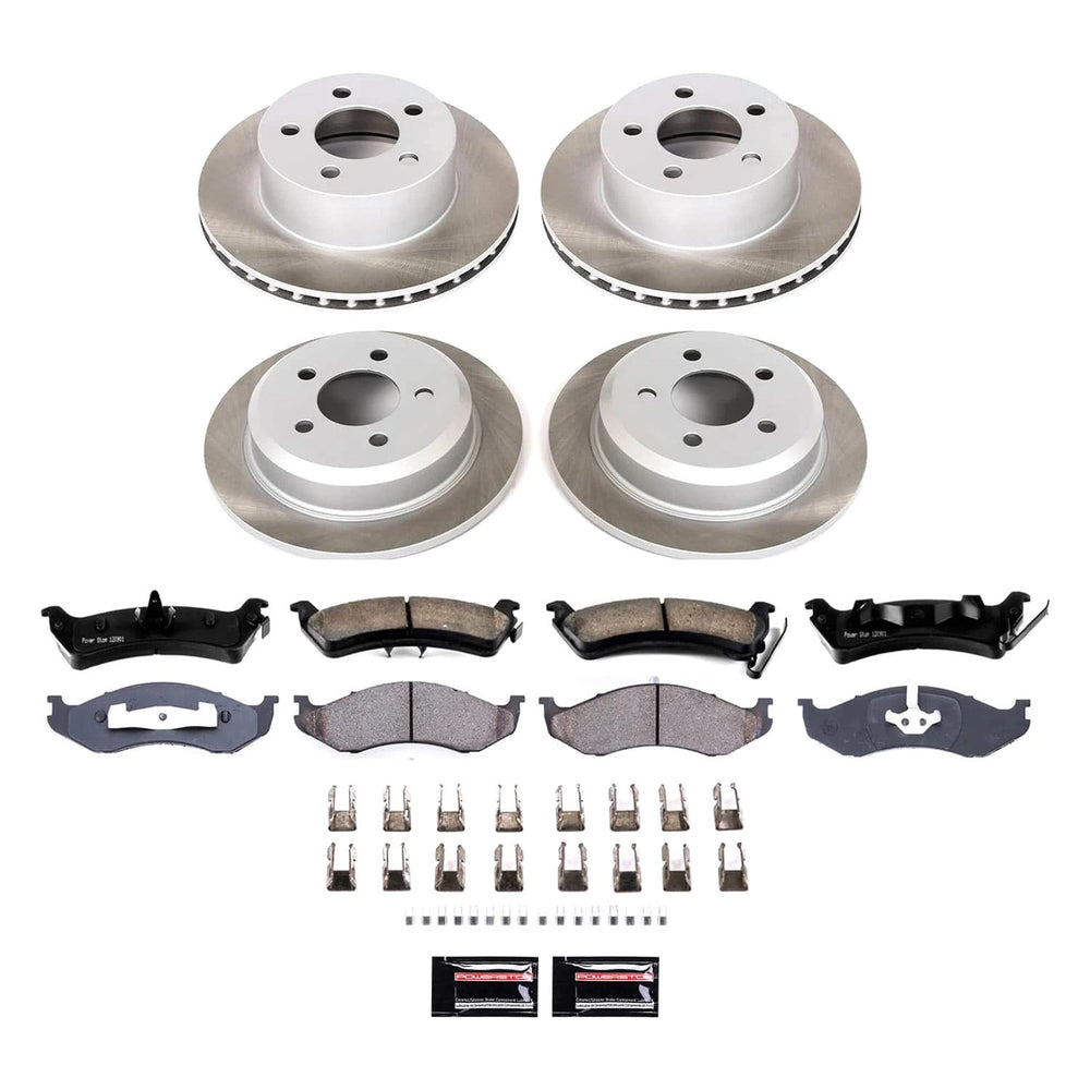 Power Stop 93-98 Jeep Grand Cherokee Front and Rear Semi-Coated Rotor Kit