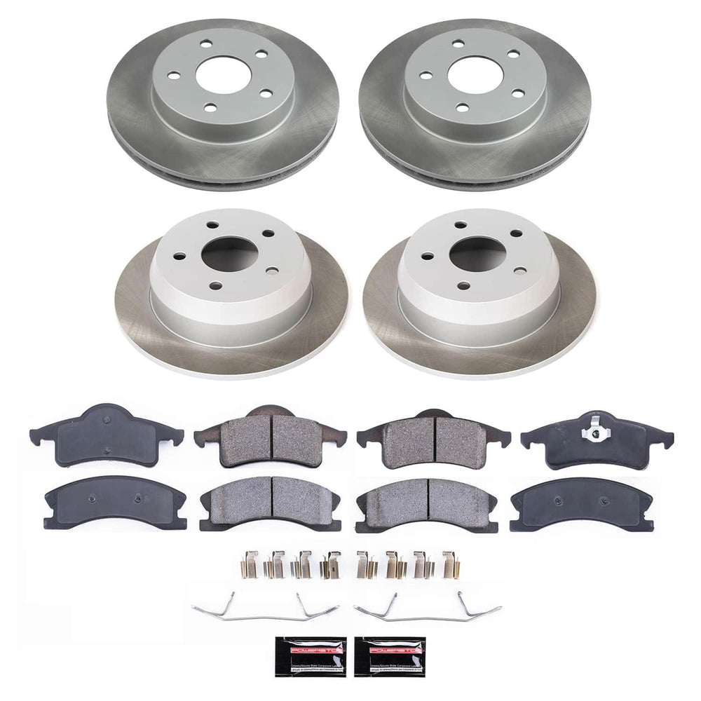 Power Stop 99-04 Jeep Grand Cherokee Front and Rear Semi-Coated Rotor Kit