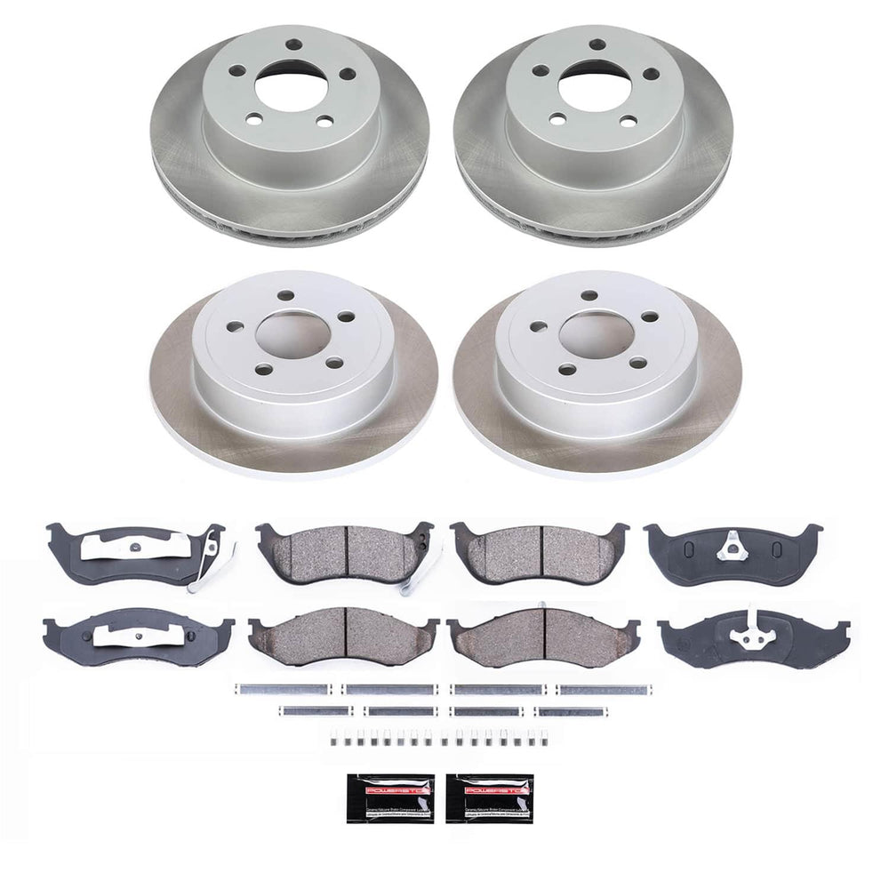 Power Stop 03-06 Jeep Wrangler Front and Rear Semi-Coated Rotor Kit
