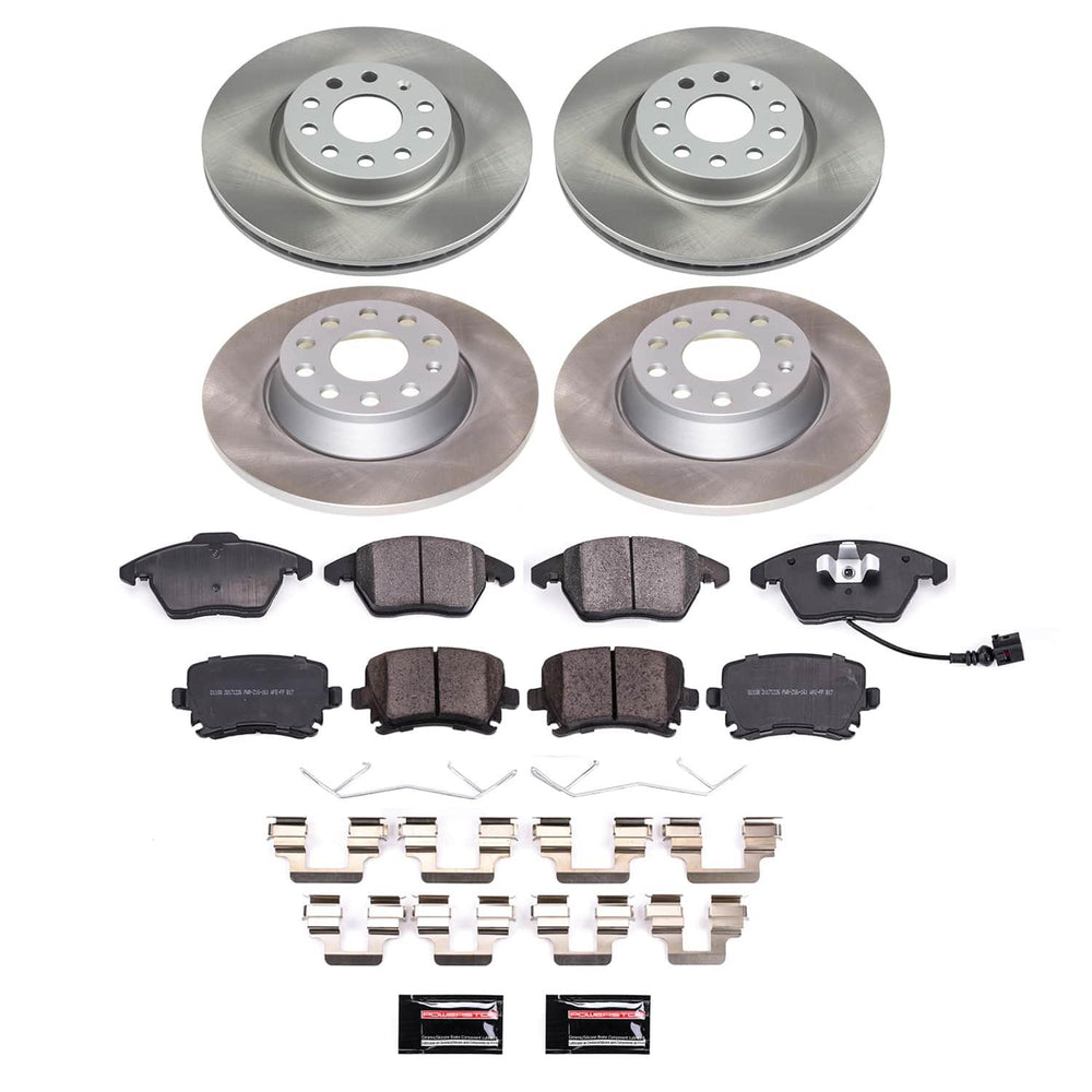 Power Stop 06-09 Audi A3 Front and Rear Semi-Coated Rotor Kit