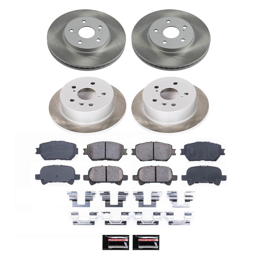 Power Stop 02-04 Toyota Camry Front and Rear Semi-Coated Rotor Kit