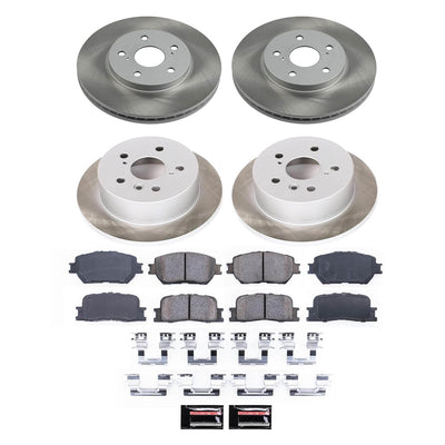 Power Stop 02-04 Toyota Camry Front and Rear Semi-Coated Rotor Kit