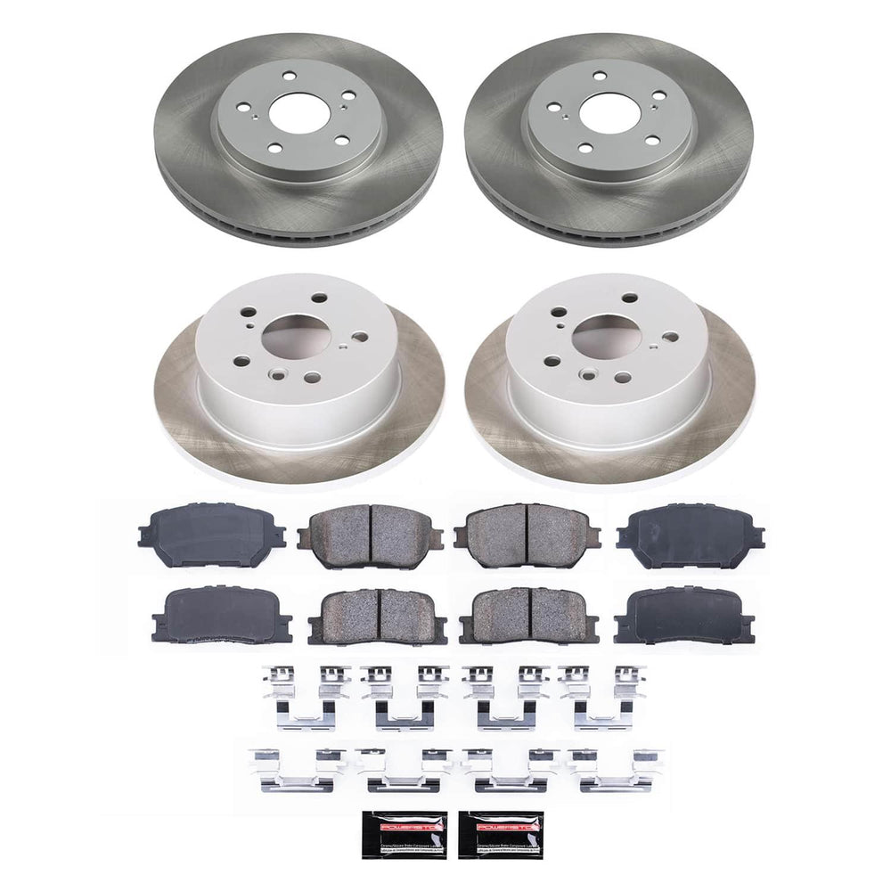 Power Stop 02-04 Toyota Camry Front and Rear Semi-Coated Rotor Kit