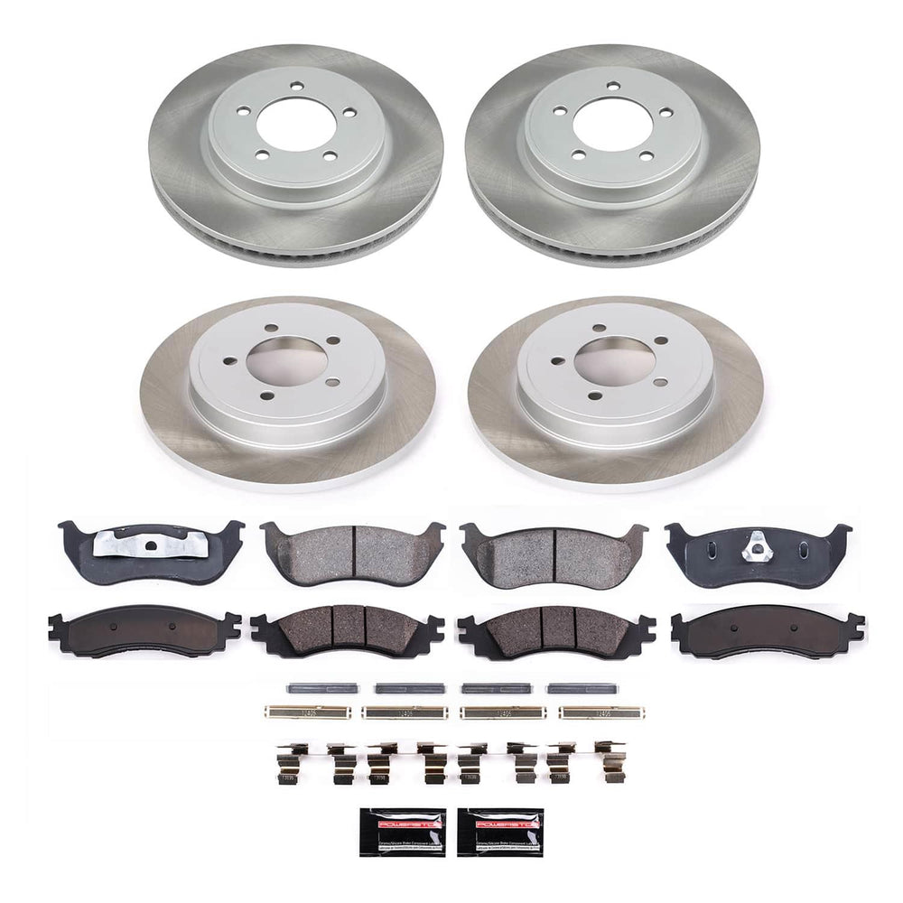 Power Stop 2006 Mercury Mountaineer Front and Rear Semi-Coated Rotor Kit