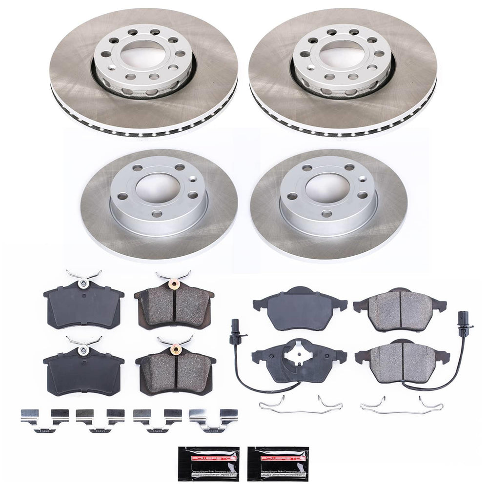Power Stop 02-04 Audi A4 Front and Rear Semi-Coated Rotor Kit
