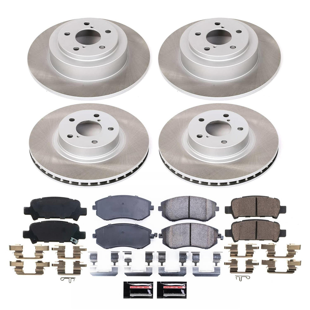 Power Stop 02-04 Subaru Legacy Front and Rear Semi-Coated Rotor Kit