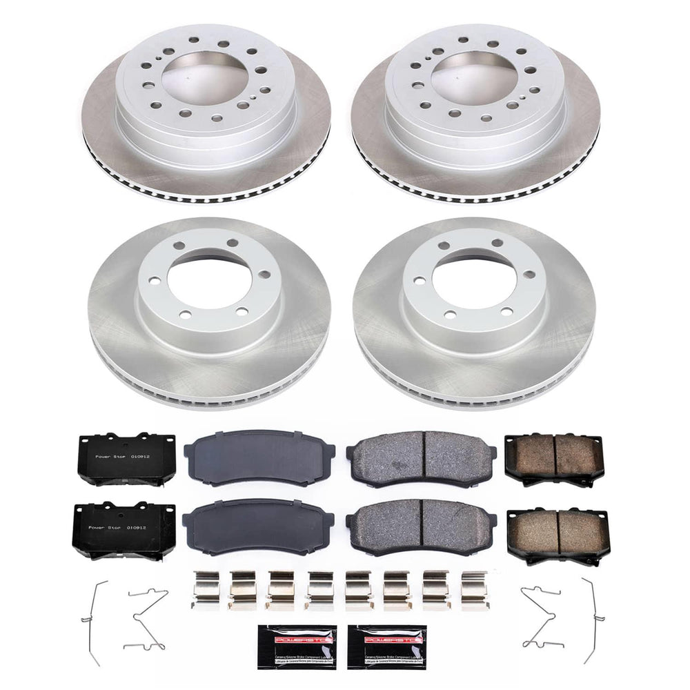 Power Stop 01-02 Toyota Sequoia Front and Rear Semi-Coated Rotor Kit