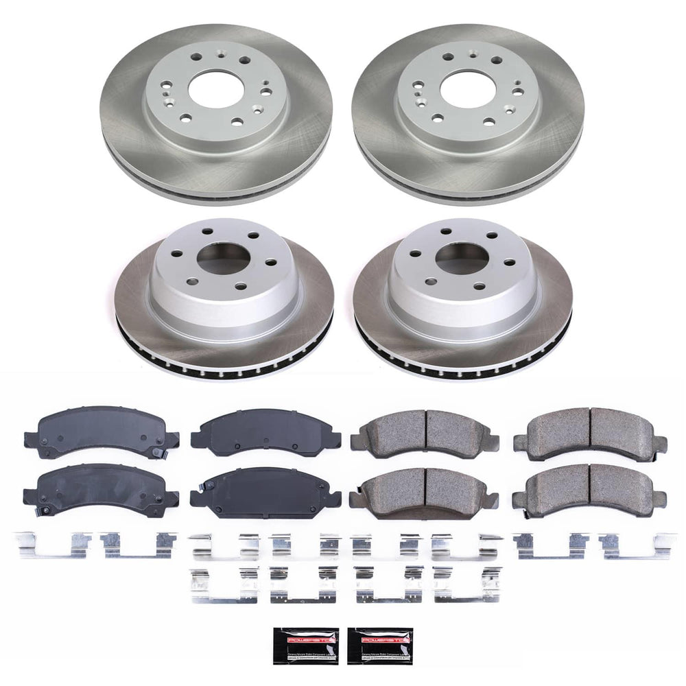 Power Stop 09-14 Chevrolet Express 1500 Front and Rear Semi-Coated Rotor Kit