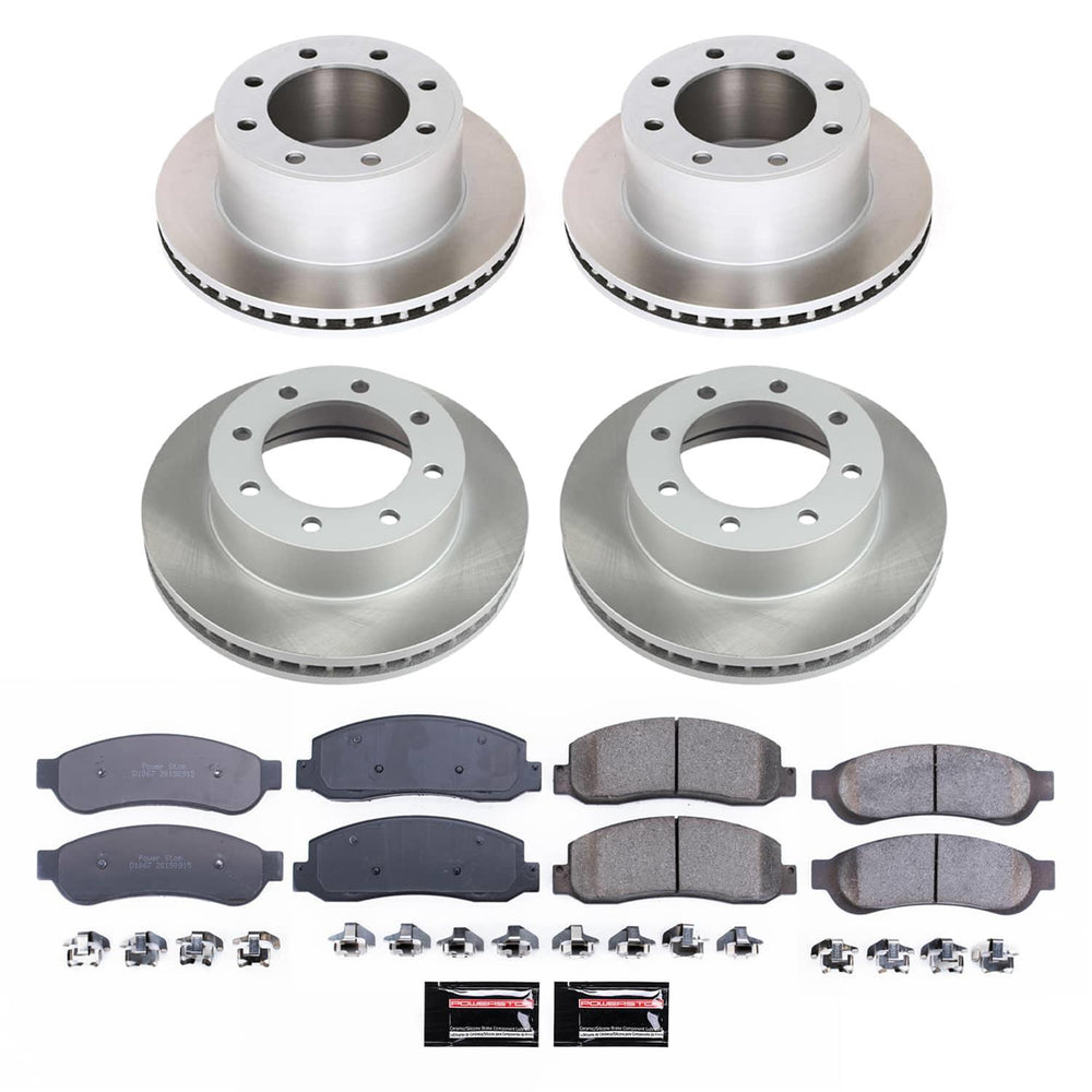 Power Stop 07-08 Ford F-250 Super Duty Front and Rear Semi-Coated Rotor Kit