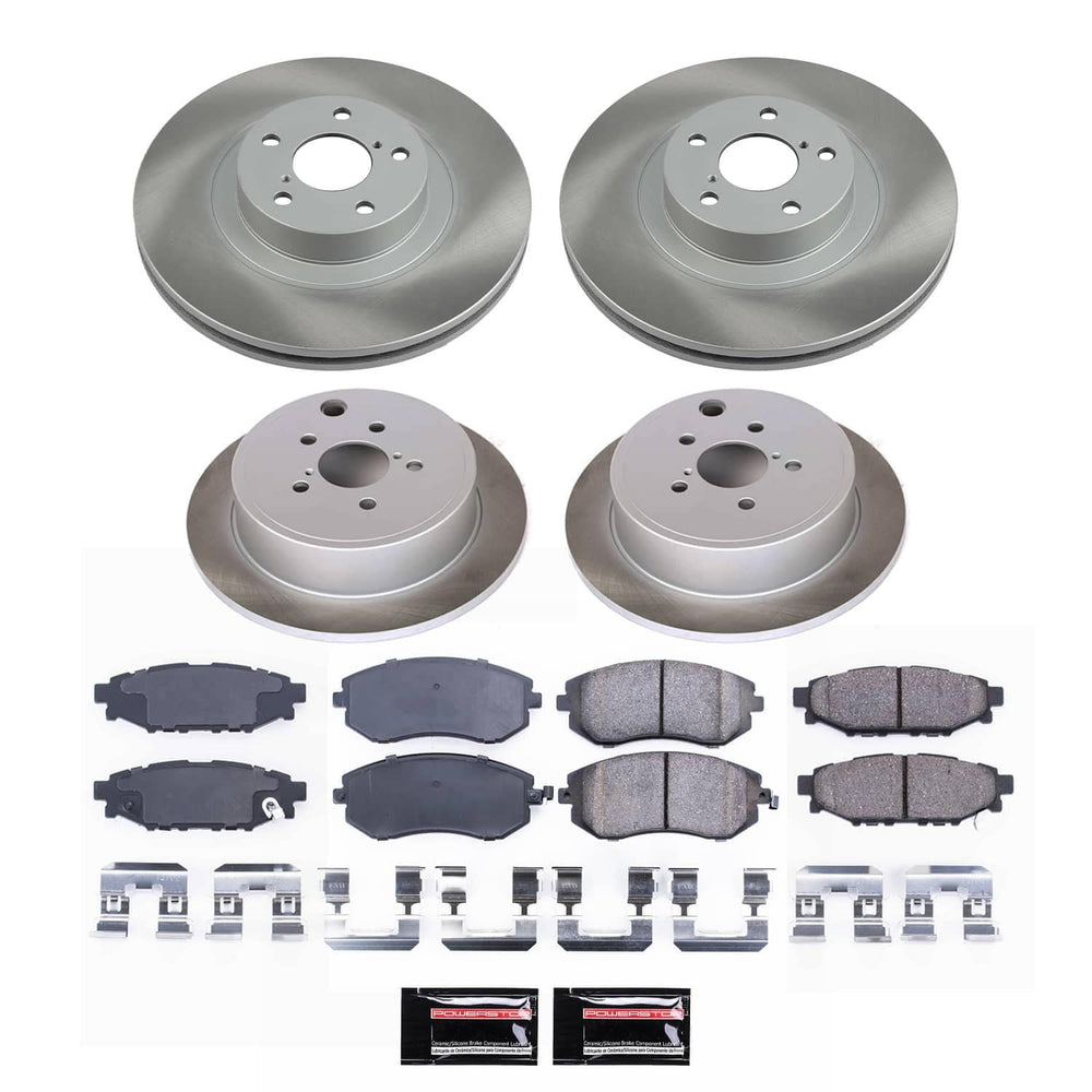 Power Stop 09-10 Subaru Forester Front and Rear Semi-Coated Rotor Kit