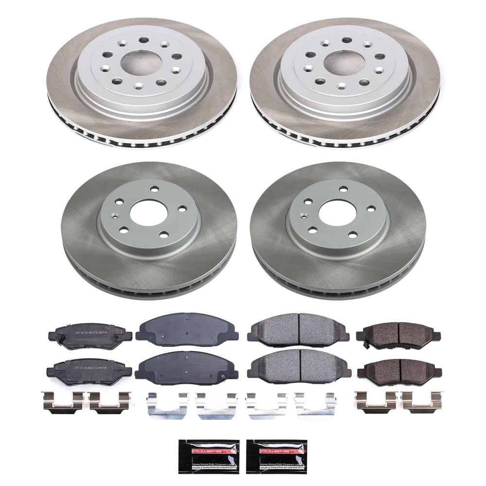 Power Stop 08-14 Cadillac CTS Front and Rear Semi-Coated Rotor Kit