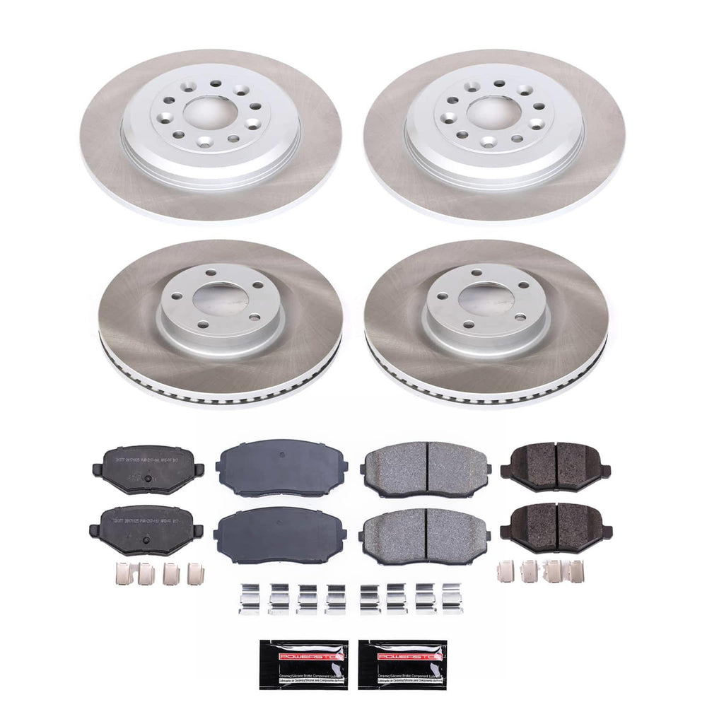 Power Stop 11-12 Ford Edge Front and Rear Semi-Coated Rotor Kit
