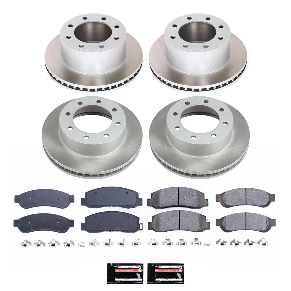 Power Stop 10-11 Ford F-250 Super Duty Front and Rear Semi-Coated Rotor Kit