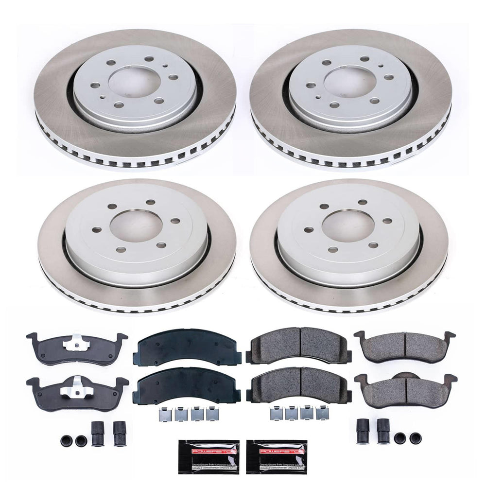 Power Stop 10-17 Ford Expedition Front and Rear Semi-Coated Rotor Kit