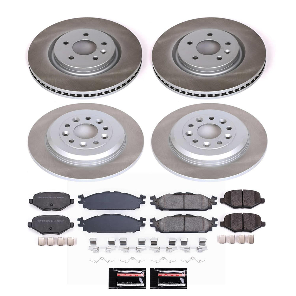 Power Stop 11-19 Ford Explorer Front and Rear Semi-Coated Rotor Kit